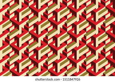 Seamless Isometric Cubic Modern Pattern