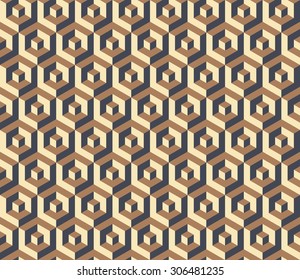 Seamless isometric geometric pattern. Illustration