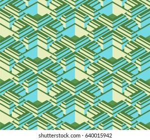 Seamless Isometric Modern geometric background pattern