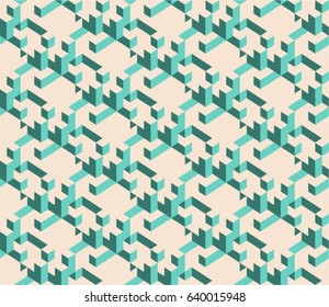 Seamless Isometric Modern geometric background pattern
