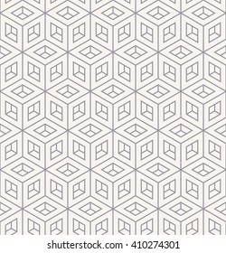 Seamless Isometric Monochrome Cube Pattern.