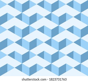 Seamless isometric pattern. Blue abstract endless isometric background. Seamless geometric pattern. Vector illustration