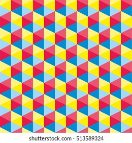 Seamless Isometric  pattern. Vector texture. Geometrical triangles background