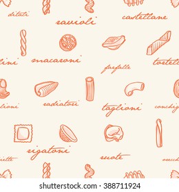 seamless italian pasta pattern