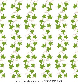 Seamless ivy pattern. Endless vector wallpaper.