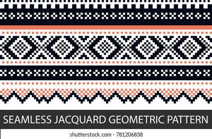 Seamless jacquard geometric pattern in vector graphic