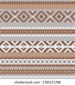 Seamless jacquard ornament for clothes. Festive Scandinavian ornament. Bright textiles for fashionable winter clothes. Christmas seamless knitted pattern
