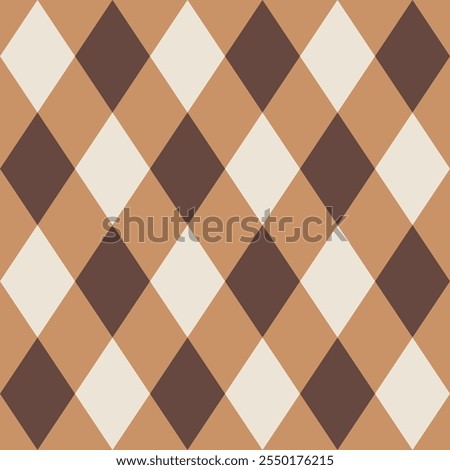 Seamless jacquard pattern in chocolate tones with intricate diamond shapes. Warm, elegant, and festive, perfect for holiday wrapping, textiles, and cozy seasonal designs