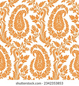 Seamless jacquard patterns with geometric outline. flowers and paisley jacquard view for print wallpaper and more