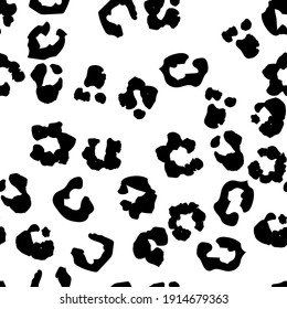 Seamless Jaguar Dog. Leopard Animal Blot. Snow Leopard Dirty Ink. Leopard Seamless Pattern Camouflage. African Abstract Leo Effect. Black Cheetah Vector Skin. Black Vector Print. Mud Animal Leopard