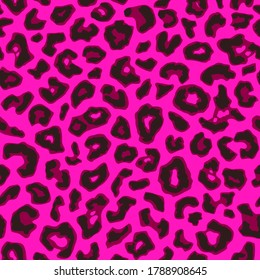 Seamless jaguar fur pattern. Fashionable wild color leopard print background. Modern panther animal fabric textile print design. Stylish vector color illustration