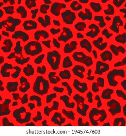 Seamless jaguar fur pattern. Fashionable wild color leopard print background. Modern panther animal fabric textile print design. Stylish vector color illustration