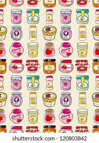 seamless jam pattern,cartoon vector illustration