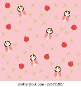 Seamless Japan tradition doll vector design illustration.