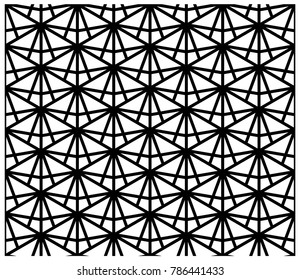 Seamless japanese background and pattern in black silhouette