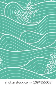 Seamless Japanese and Chinese Wave Pattern