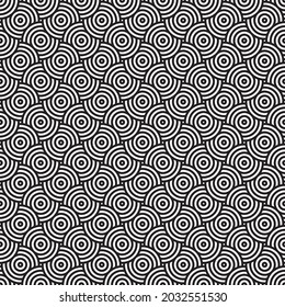 Seamless japanese circle pattern background. Concentric circle pattern.