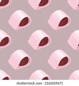 Seamless Japanese desert cartoon illustration pattern
