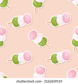 Seamless Japanese desert sticker cartoon pattern