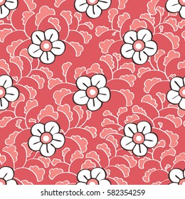 Seamless Japanese floral pattern background tile