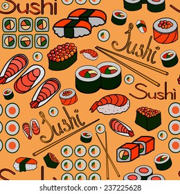 seamless Japanese food pattern