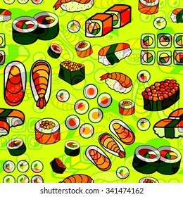 seamless Japanese food pattern