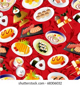 seamless Japanese  food pattern