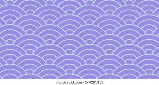 Seamless japanese geometrical pattern. Repeating asian texture. Soft metal pink gradient color. Vector illustration.