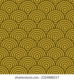 El fondo japonés de patrón sin foco con color dorado. Aplicado como fondo, papel envolvente, papel pintado y muchos más.