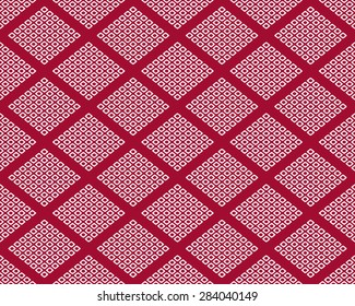 Seamless Japanese Pattern of Dots of Shibori Style Arranged in Diamond Shape.
