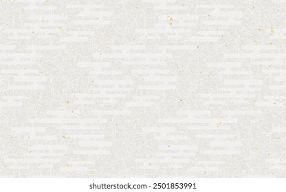 Seamless Japanese pattern with gold foil on washi paper.egasumi