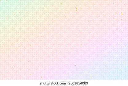 Seamless Japanese pattern with gold foil on washi paper. rainbow color, kakutsunagi.