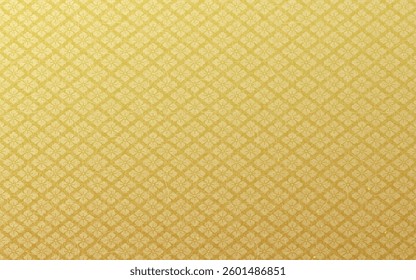 Seamless Japanese pattern with gold foil on washi paper. Gold color, Hanabishi pattern