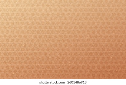 Seamless Japanese pattern with gold foil on washi paper. Copper color,  kagome pattern