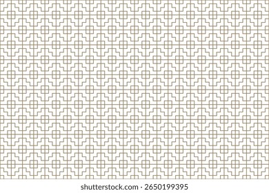 Padrão japonês contínuo com design geométrico intrincado, motivo repetitivo com quadrado e linhas entrelaçadas, ilustração vetorial para design de elegância tradicional.