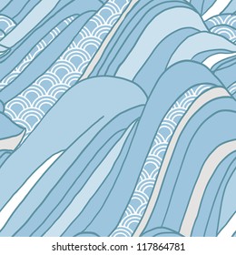 Seamless Japanese pattern in pastel colors