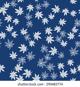 Seamless Japanese Pattern of Scattering Maple Leaves.