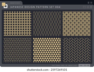 seamless Japanese pattern set series 004.  pattern is registered in swatches.