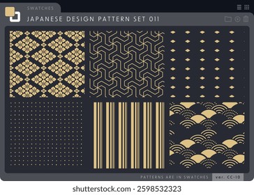 seamless Japanese pattern set series 011.  pattern is registered in swatches.
