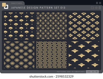 seamless Japanese pattern set series 013.  pattern is registered in swatches.
