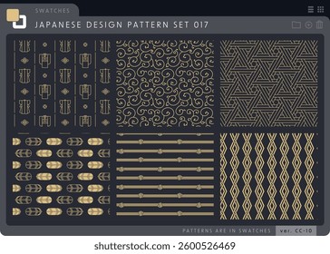 seamless Japanese pattern set series 017.  pattern is registered in swatches.
