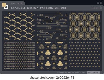 seamless Japanese pattern set series 018.  pattern is registered in swatches.