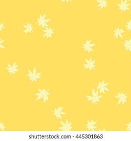 Seamless Japanese Pattern of some Maple Leaves Scattered Randomly.