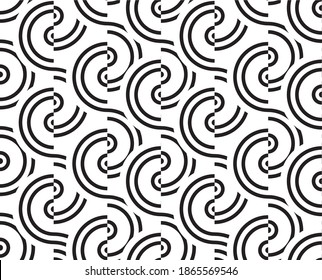 Seamless Japanese style concentric half circles pattern