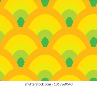 Seamless Japanese style fish scale concentric arcs pattern
