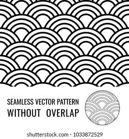 Seamless Japanese vector pattern without overlap