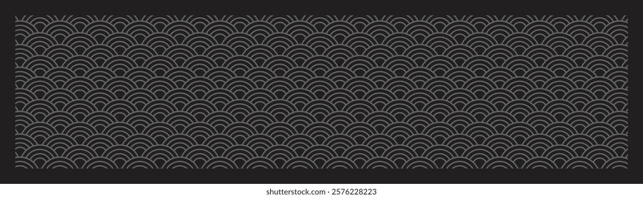 Seamless Japanese wave pattern, abstract art in style