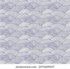 Seamless Japanese Wave Pattern EPS Vector