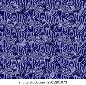 Seamless Japanese Wave Pattern EPS Vector