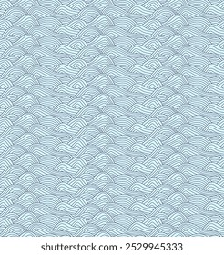 Seamless Japanese Wave Pattern EPS Vector